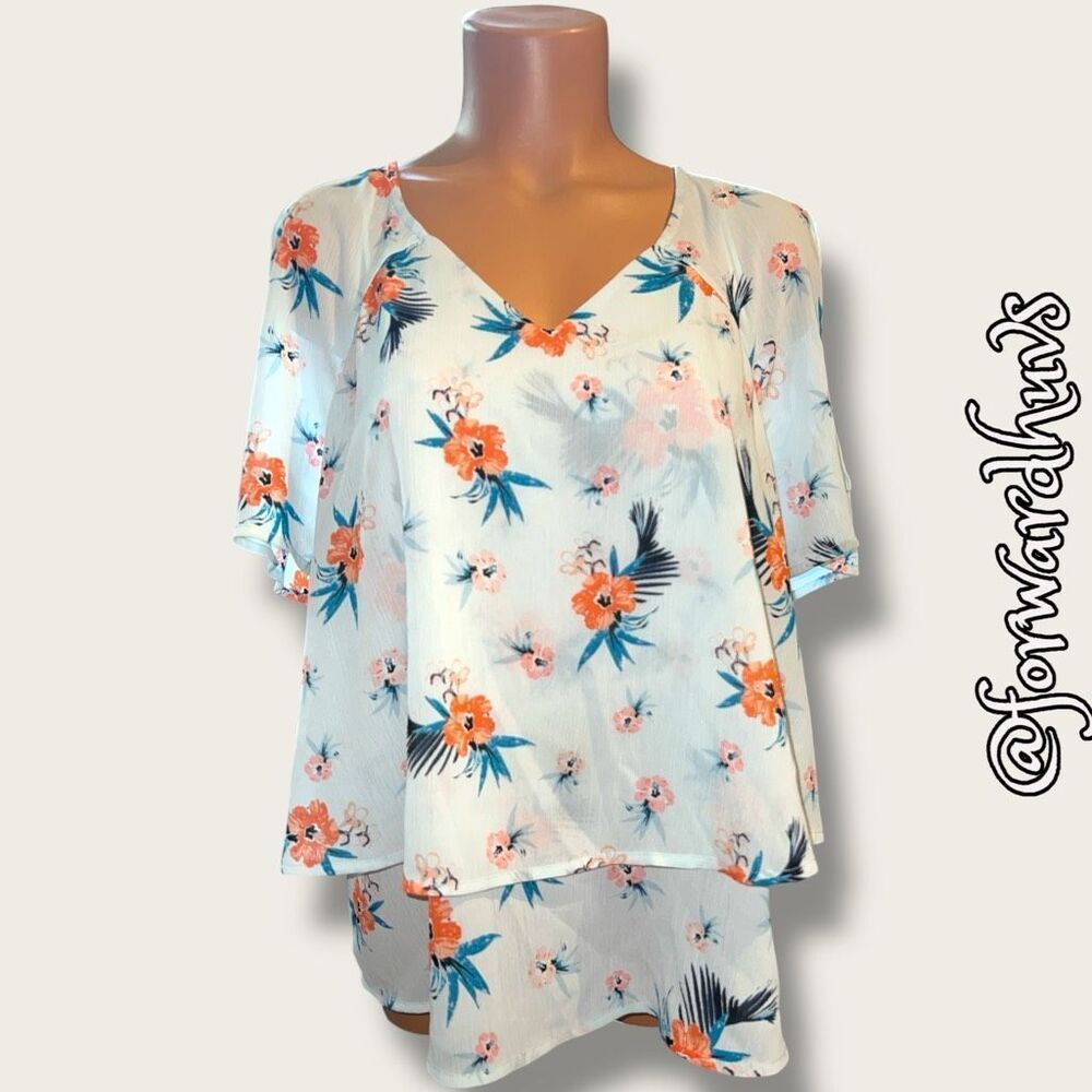 Juicy Couture Layered Cold-Shoulder Top Size Large
